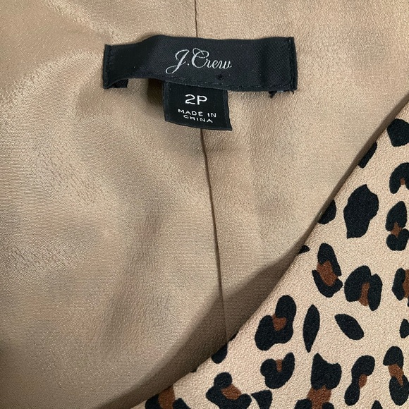 J Crew Womens Leopard Print Neutral Midi Dress SZ 2P Cottagecore Coquette - Picture 9 of 11